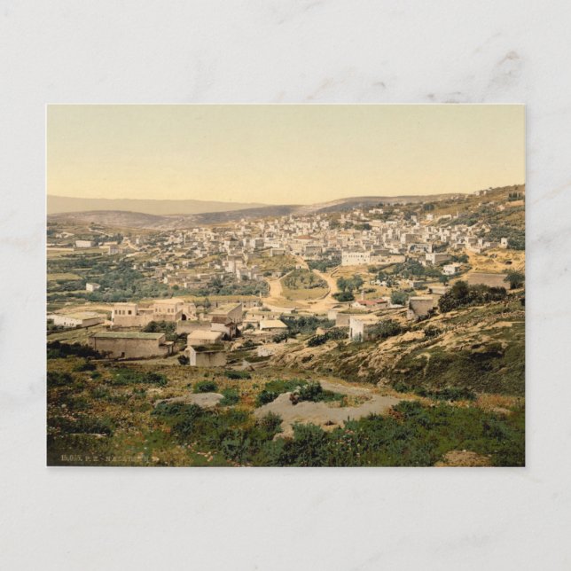 Altes Druckwerk von Nazareth, im heiligen Land Postkarte (Vorderseite)