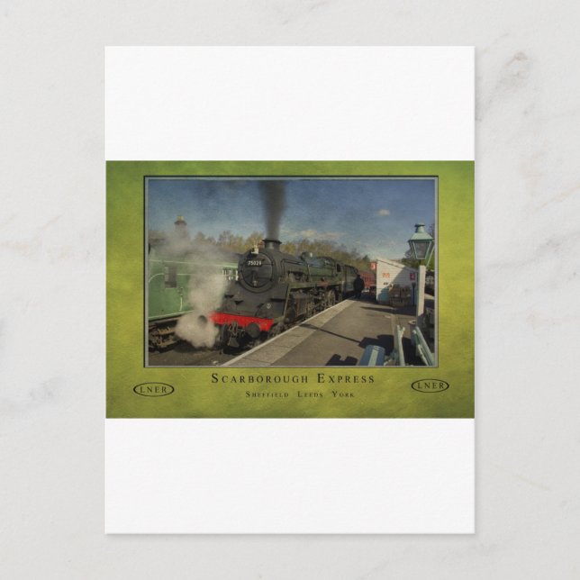 Altes Eisenbahnplakat Postkarte (Vorderseite)