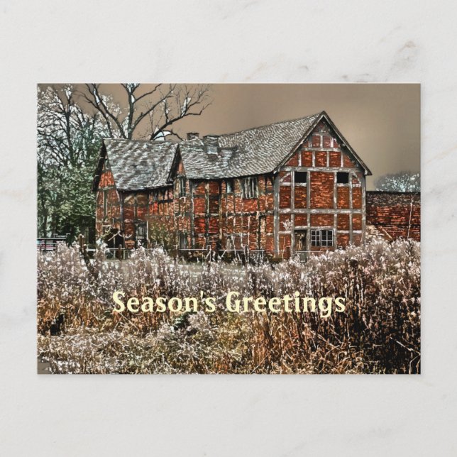 ALTES ENGLAND GROSSBRITANNIEN FEIERTAGSPOSTKARTE (Vorderseite)