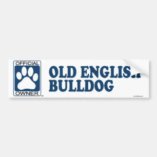 Altes englisches Bulldoggen-Blau Autoaufkleber