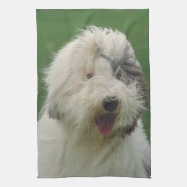 Altes englisches Schäferhund-HundeGeschirrtuch Geschirrtuch (Vertikal)