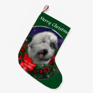 Altes englisches Schäferhund-Weihnachten Kleiner Weihnachtsstrumpf