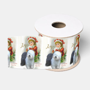 Altes englisches Schäferhund-Weihnachten Ripsband