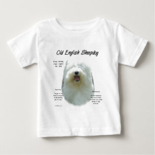 Altes englisches Sheepdog-Geschichtsdesign Baby T-shirt
