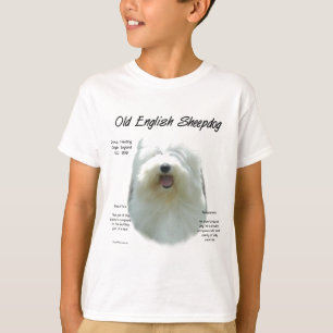 Altes englisches Sheepdog-Geschichtsdesign T-Shirt