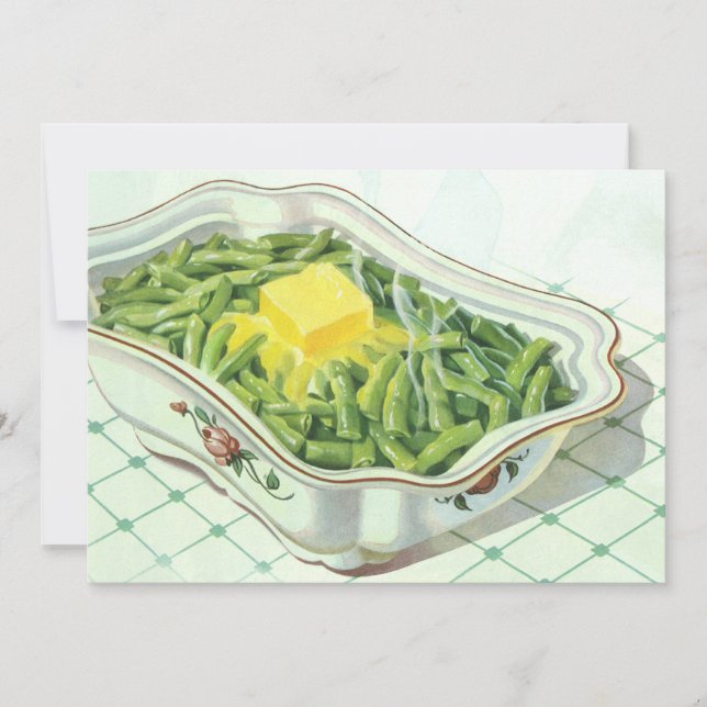 Altes Essen, Grüne Bohnenauflauf mit Butter (Vorderseite)