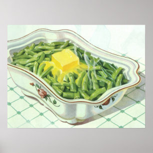 Altes Essen, Grüne Bohnenauflauf mit Butter Poster