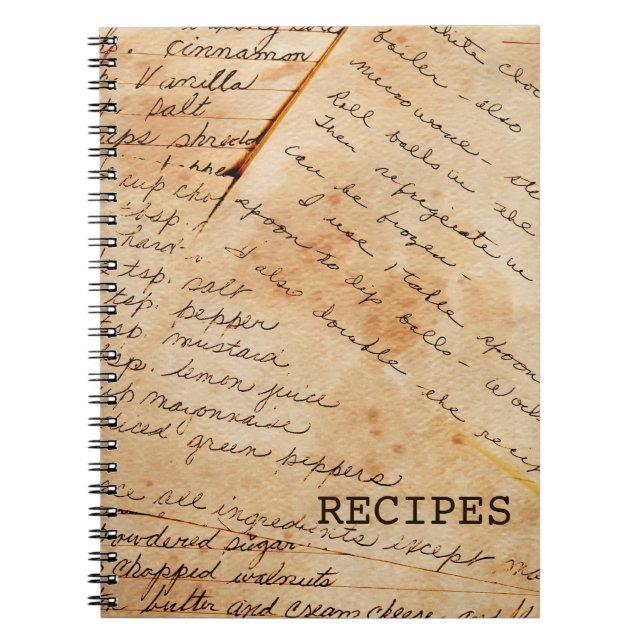 Altes Familien-Rezept-Notizbuch Notizblock (Vorderseite)