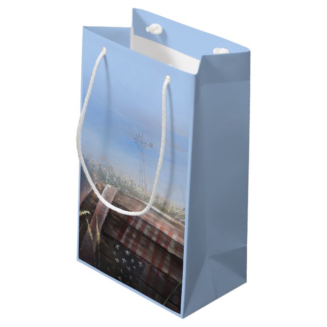 Altes Fass Kleine Geschenktüte (Rückseite Schrägansicht)