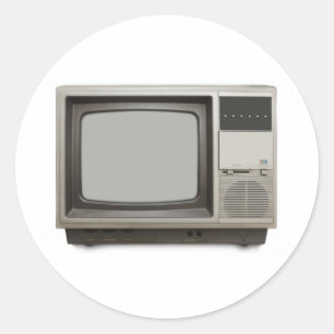 altes Fernsehgerät Runder Aufkleber