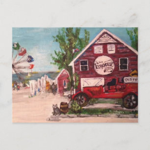 Altes Feuerhaus, Genfer Malerei auf einer Postkart Postkarte