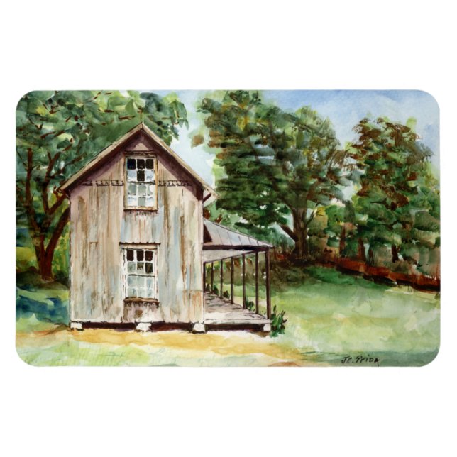 Altes Florida Haus Rustikales Aquarellbild Magnet (Horizontal)