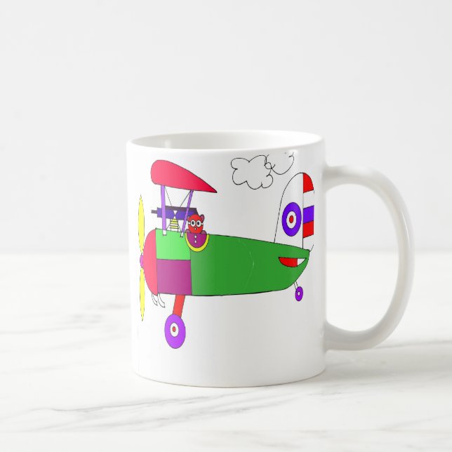 altes Flugzeug des Woldkrieges 1 Kaffeetasse (Rechts)