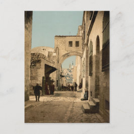Altes Foto der Via Dolorosa in Jerusalem Postkarte