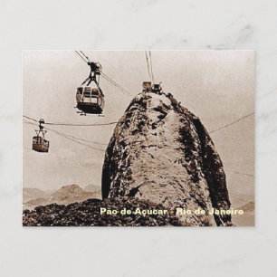 Altes Foto von Pão-de-Açúcar in Rio Postkarte
