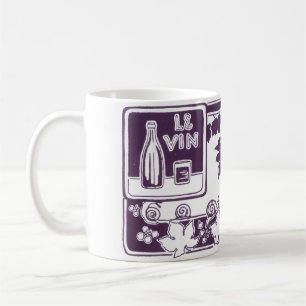Altes französisches Weinlabel    Rustikaler Weinbe Kaffeetasse