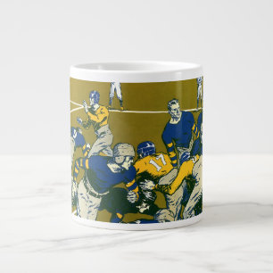 Altes Fußballspiel, Gold- gegen Blaumannschaften Jumbo-Tasse