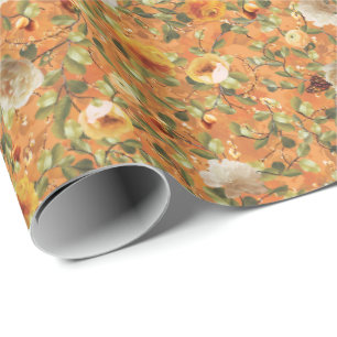 Altes Garten-Orangenmuster-Wrap-Papier Geschenkpapier