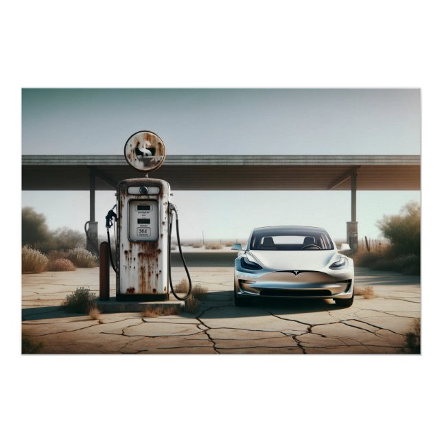 Altes Gas-Elektroauto Poster (Vorderseite)