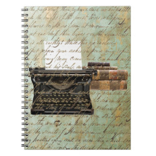 Altes Gedicht Vintager Schreibmaschine, das Junk J Notizblock