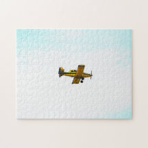 Altes Gelbes Propellerflugzeug Art Puzzle