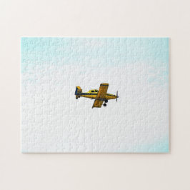 Altes Gelbes Propellerflugzeug Art Puzzle