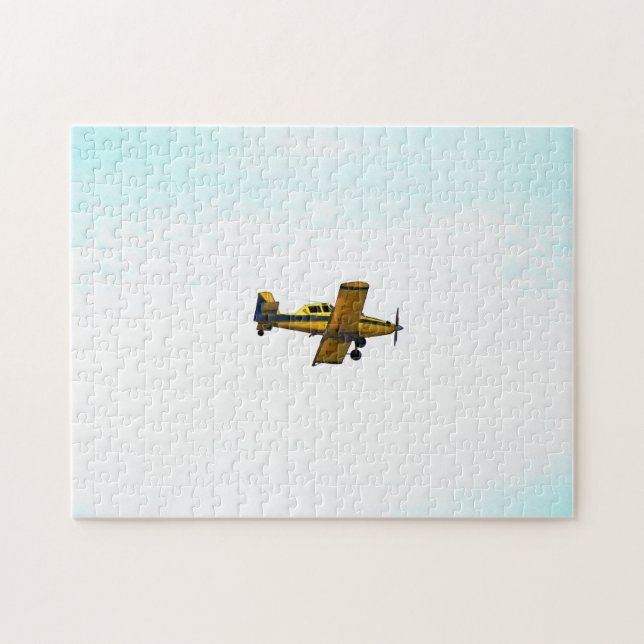 Altes Gelbes Propellerflugzeug Art Puzzle (Horizontal)