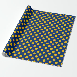 Altes Gelbpunkte auf blauem Hintergrund Geschenkpa Geschenkpapier