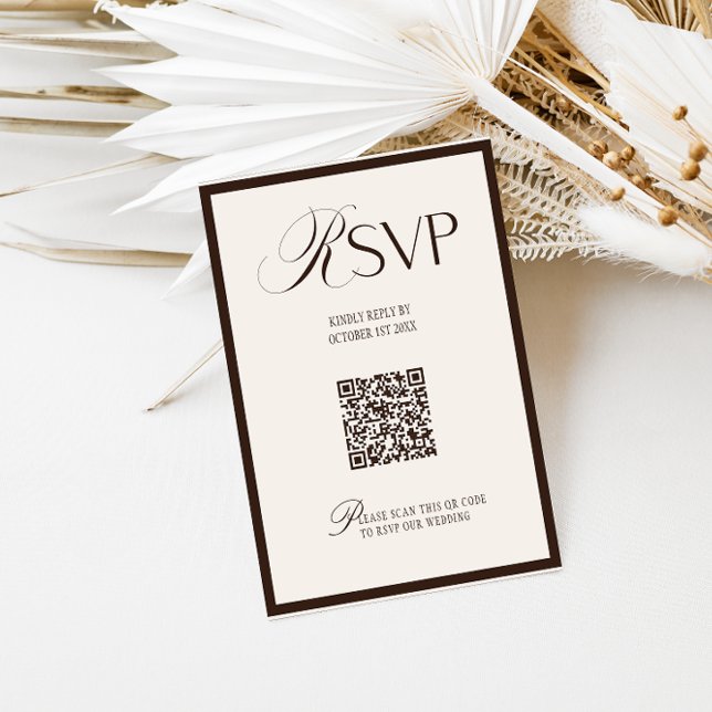 Altes Geld Braun Neutral RSVP Karte (Von Creator hochgeladen)