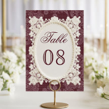 Altes Geld Burgund Elfenbein Häkelspitze Hochzeit