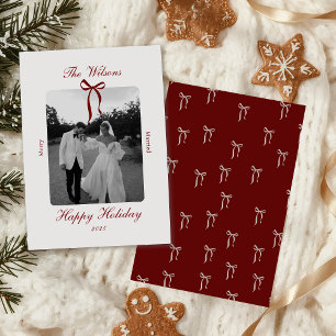 Altes Geld Burgunder Foto Weihnachts Feiertagskart Feiertagskarte