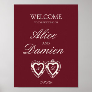 Altes Geld Elegantes Hochzeitsschild Poster