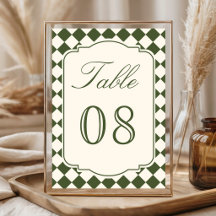 Altes Geld Elfenbein Olivgrün Karo-Hochzeit