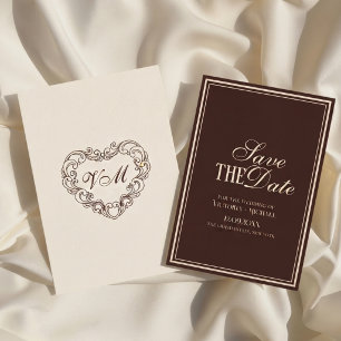 Altes Geld Espresso Braune Creme Fancy Hochzeit Save The Date
