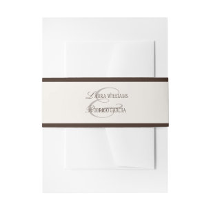 Altes Geld Espresso Elfenbein Hochzeit Einladungsbanderole