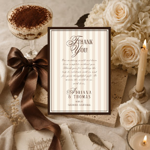 Altes Geld Espresso Kalligrafie Hochzeit Dankeskarte