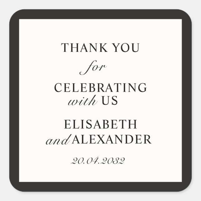 Altes Geld, Hochzeit Danke, Sticker (Vorderseite)