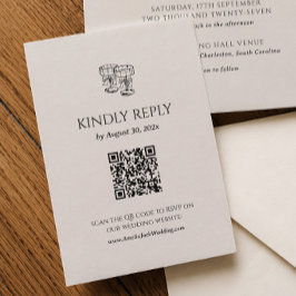 Altes Geld Hochzeit RSVP Karte Qr Code
