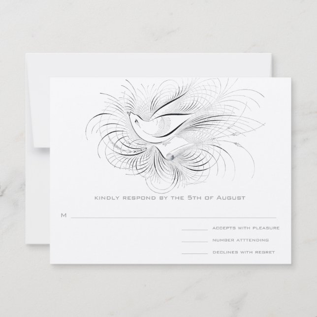 ALTES GELD, LIEBE VÖGEL, RSVP KARTE (Rückseite)