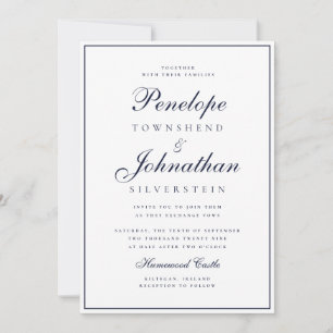 Altes Geld Minimal Schrift Weiß Hochzeit Einladung