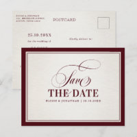 Altes Geld Modernes Burgund Luxus Save the Date   