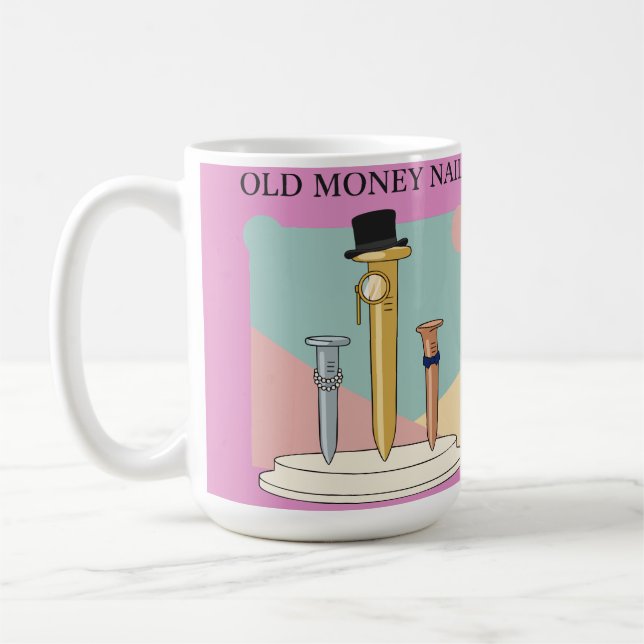Altes Geld Nägel Kaffeetasse (Links)
