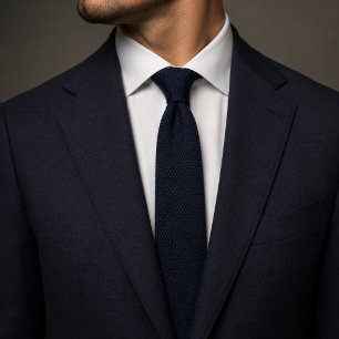 Altes Geld Navy Blau Herringbone Tweed Stoff Krawatte
