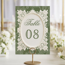 Altes Geld Olivgrün Elfenbein Häkelspitze Hochzeit