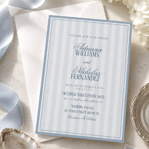 Altes Geld-Puderblau-Hochzeit Einladung