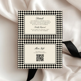 Altes Geld Retro Diamant Karo Hochzeit Begleitkarte