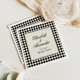 Altes Geld Retro Diamant Karo Hochzeit Serviette