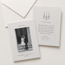 Altes Geld Schwarz & Elfenbein Hochzeit Danke Kart Einladung