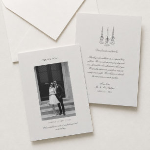 Altes Geld Schwarz & Elfenbein Hochzeit Danke Kart Einladung
