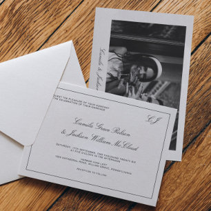 Altes Geld Schwarz-Weiß-Hochzeit Einladung